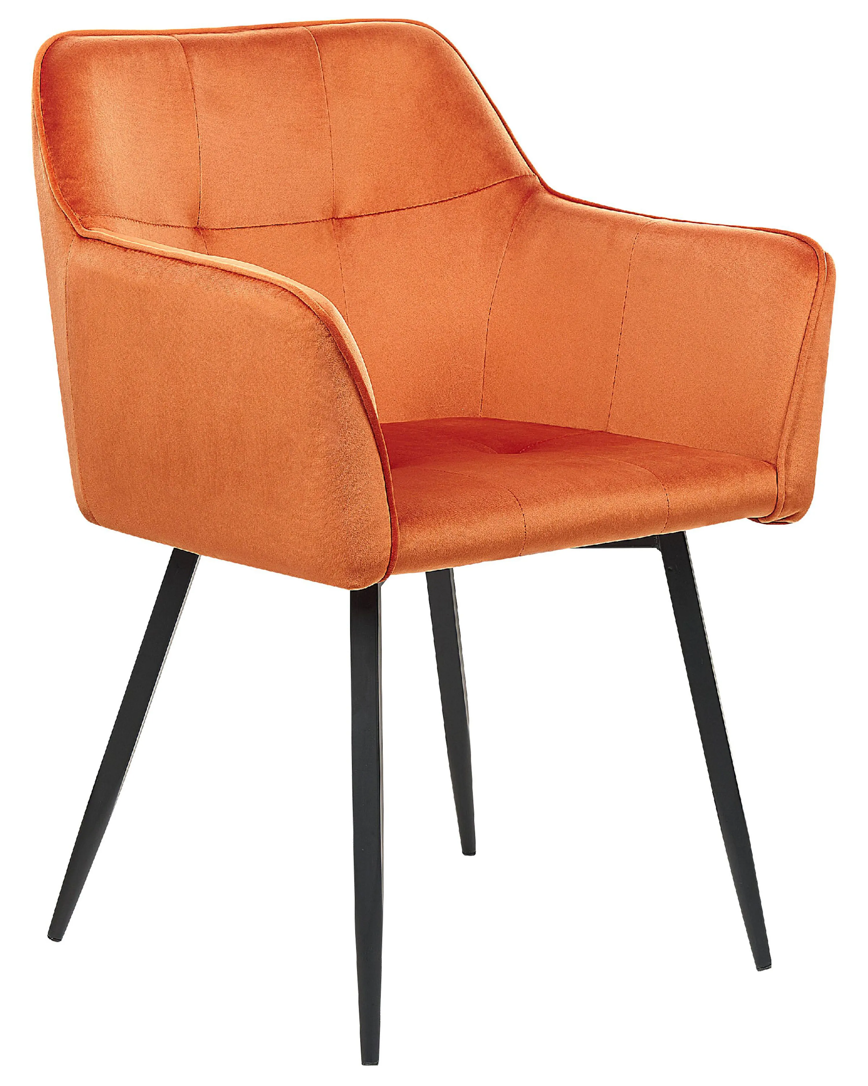Set van 2 eetkamerstoelen JASMIN Fluweel Oranje