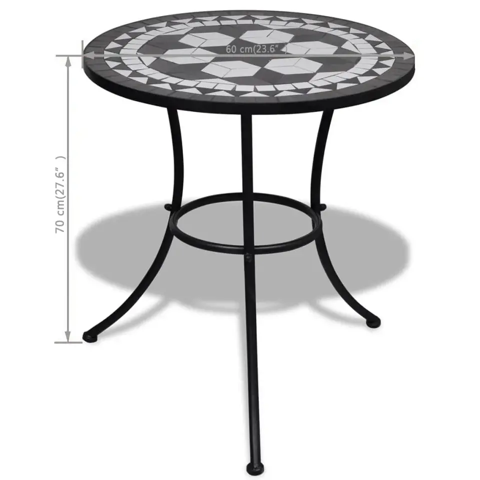 vidaXL - Tafel - Zwart - Keramiek - 60 x 70 cm