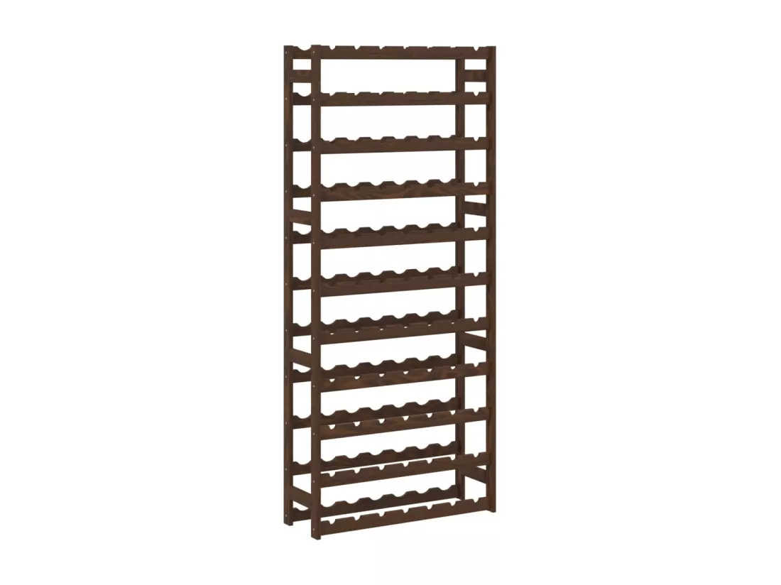 Casier à bouteilles pour 77 bouteilles marron bois pin solide