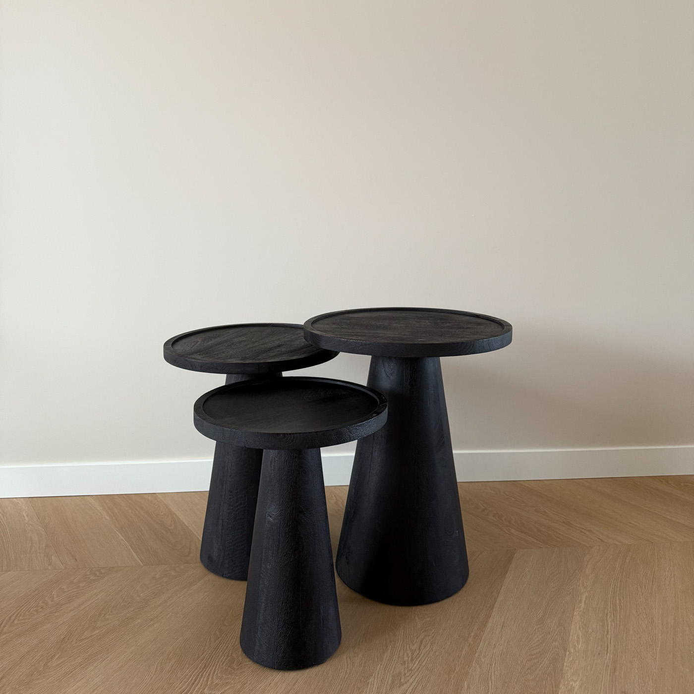 Salontafel set van 3 Oslo Zwart Old Inn wonen Salontafel set van 3 Oslo Zwart