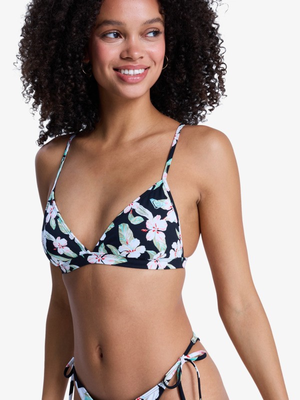 Printed Essentials Fixed Tri Haut de bikini triangle Noir Femme