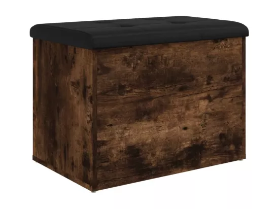 Banc de rangement chêne fumé 62x42x45 cm bois d'ingénierie