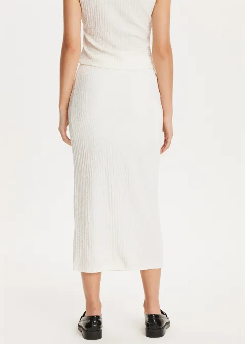 Maxi rok met structuur off-white (WIT.O)