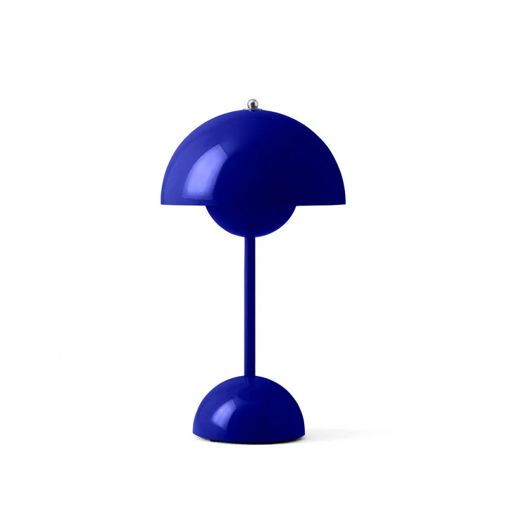 &Tradition - Flowerpot Akku Tischleuchte VP9 mit magnetischem Ladekabel, glänzend, kobaltblau