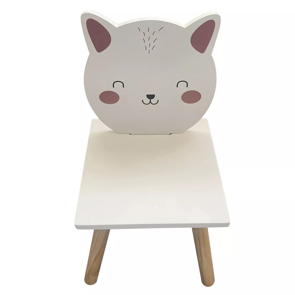 Chaise enfant bois (H46 cm) Chaton Blanc