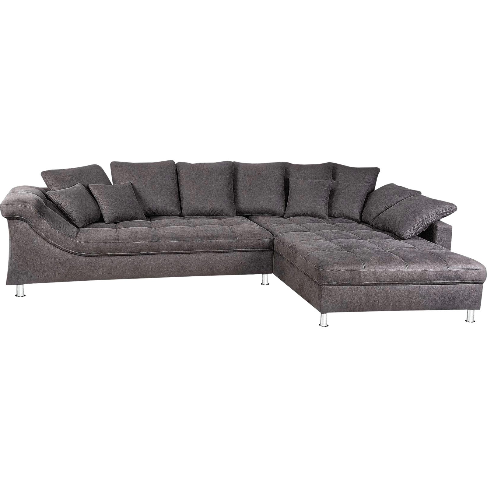 Ecksofa Calgary Microfaser Terra Rock, Recamière rechts