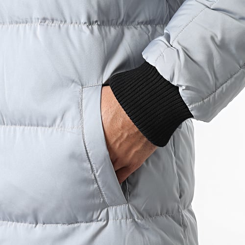 Doudoune Longue Capuche Réversible 23209 Gris Noir