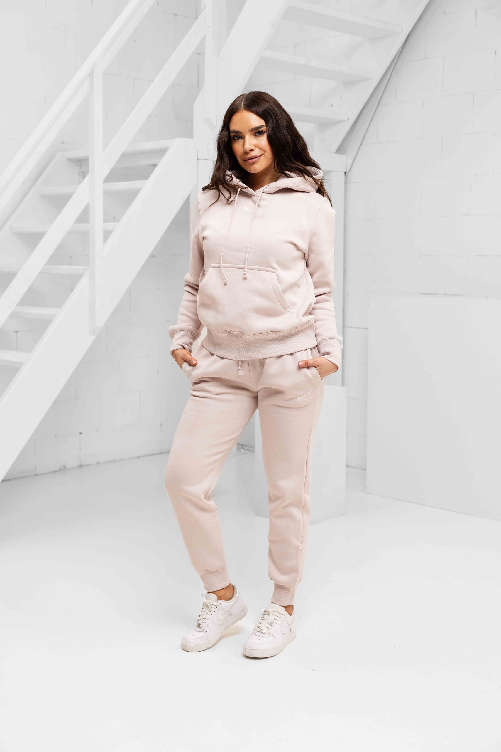 Nike Sportswear Phoenix Fleece Hoodie Dames Lichtroze
