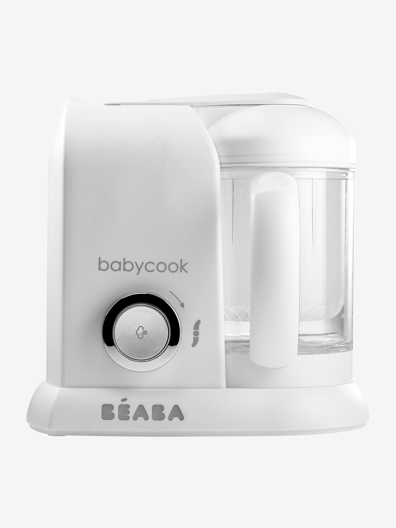 Robô BEABA Babycook Solo Gipsy, branco claro, sem detalhes.