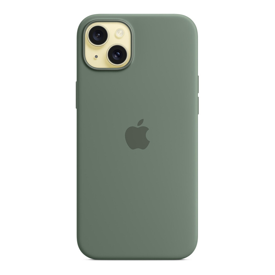 Apple Coque en silicone avec MagSafe pour iPhone 15 Plus - Cyprès