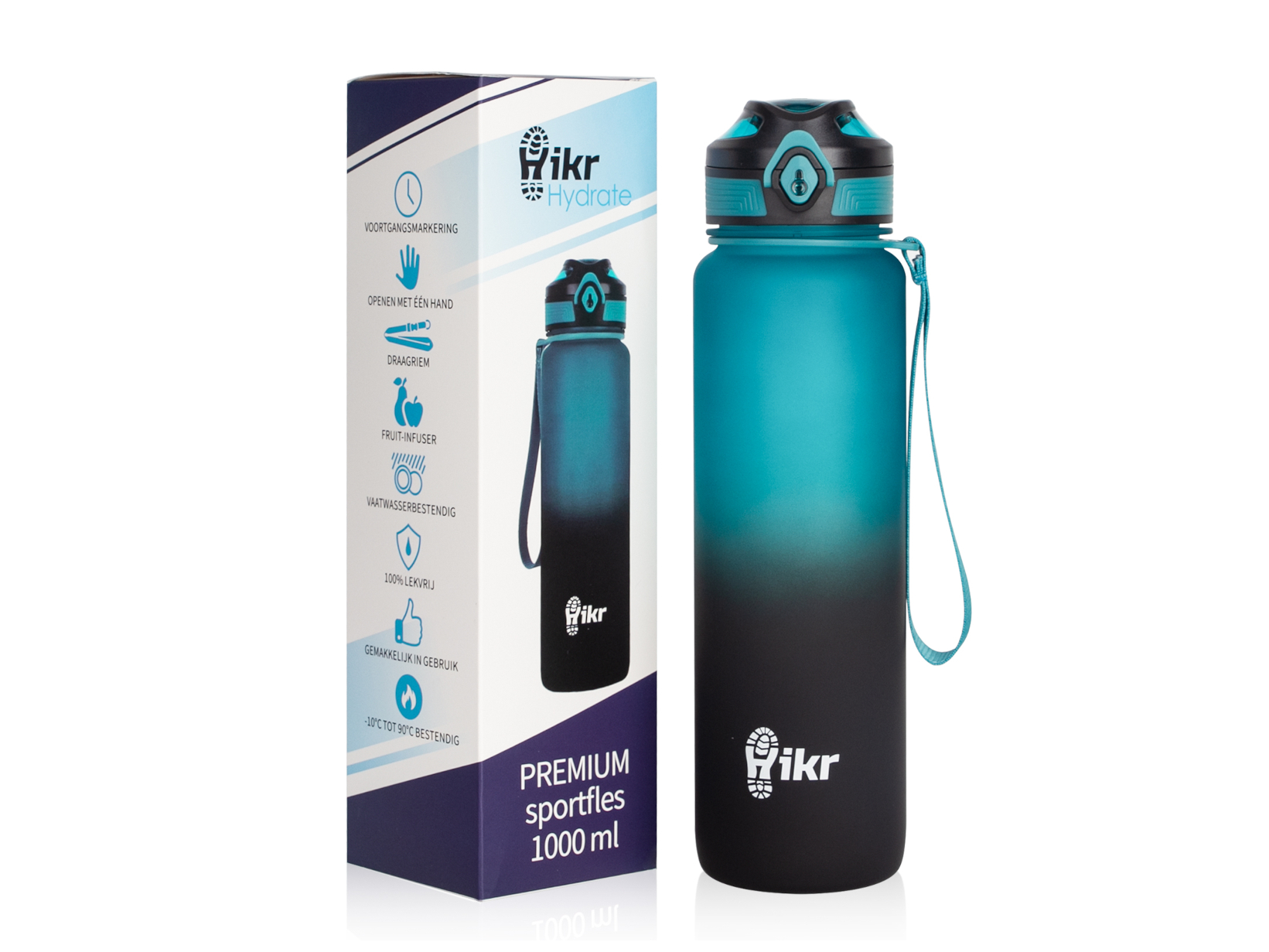 Hikr Waterfles met fruit filter - 1 liter