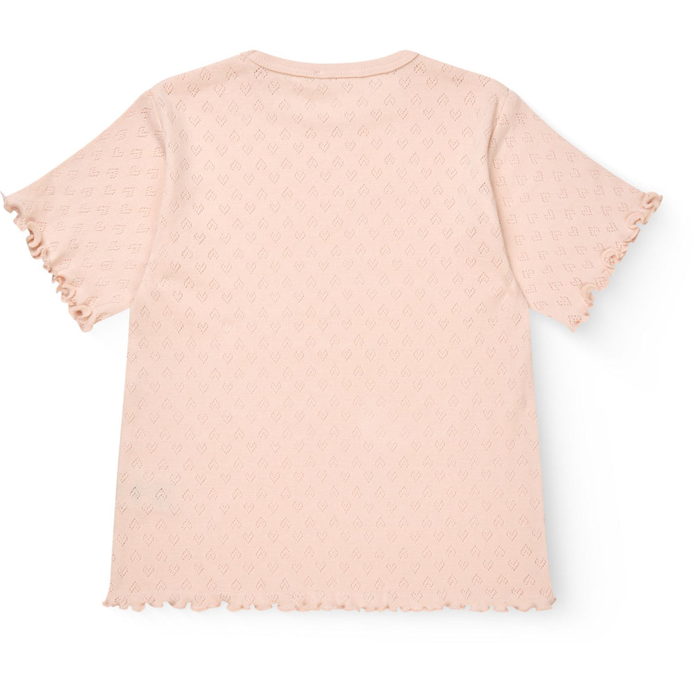 Køb COPENHAGEN COLORS Dusty Rose Pointelle Heart T-Shirt