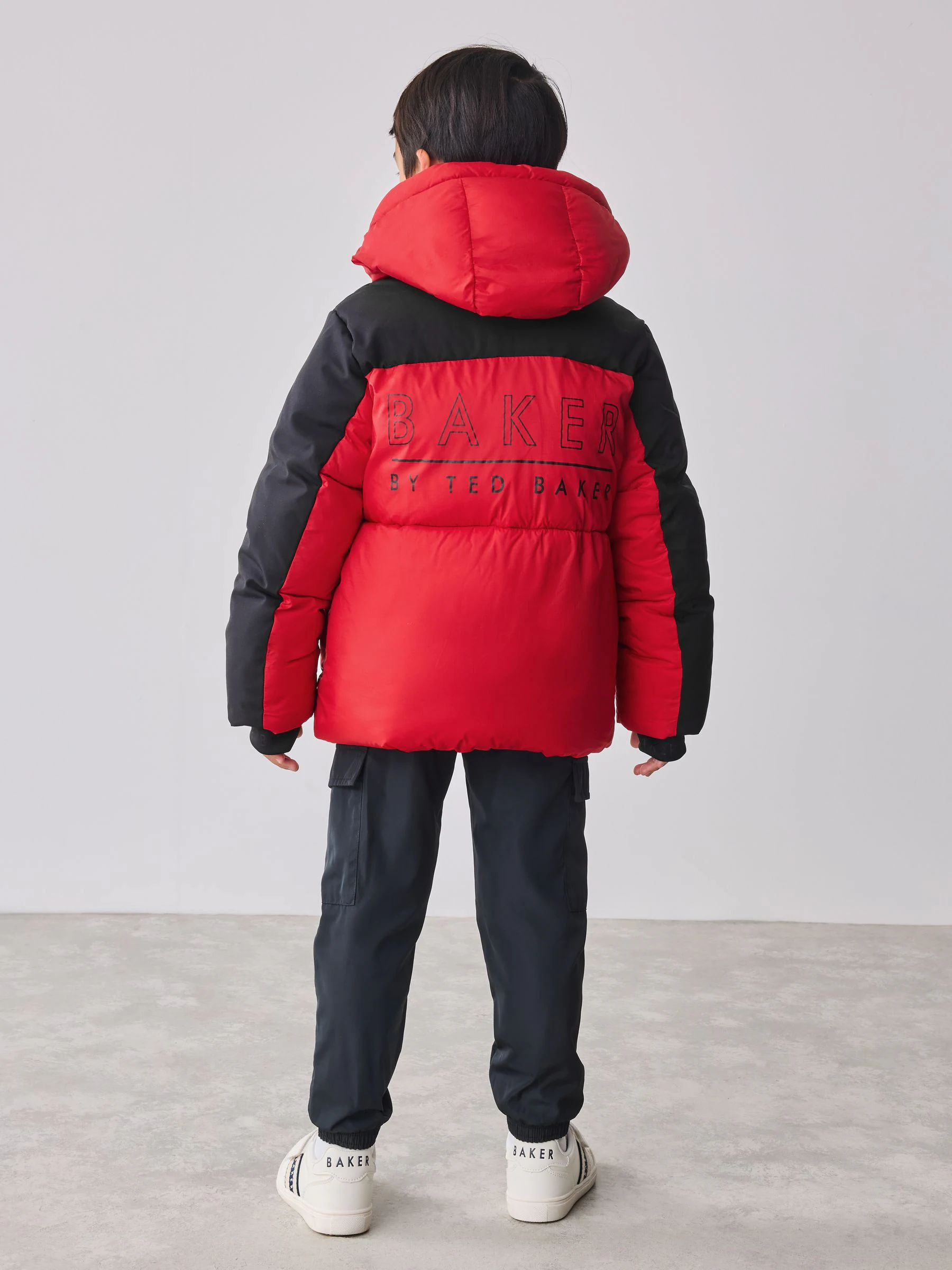 Rood/zwart - Baker By Ted Baker Shower Resistant Colourblock Padded Jackets