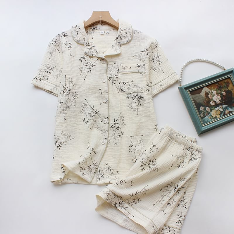 Dogini - Koppel bijpassende pyjamaset met bamboeprint (verschillende ontwerpen)