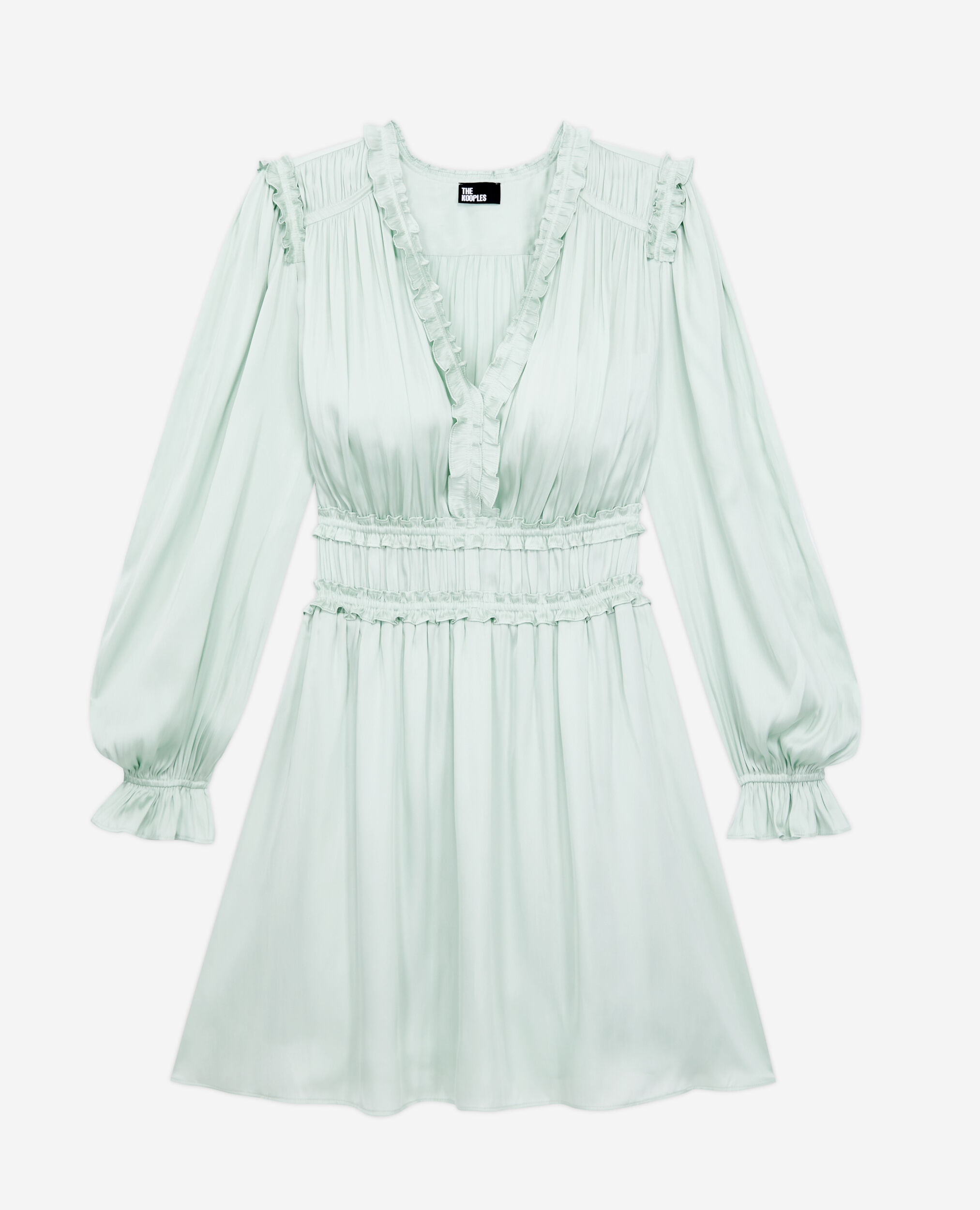Robe courte bleue avec fronces