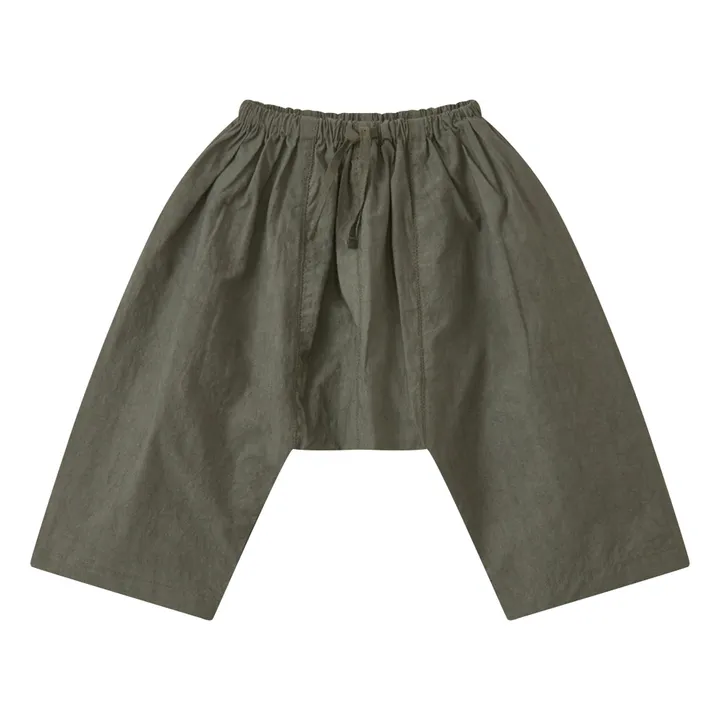 Caramel Pantalon  Linum Uni | Vert kaki