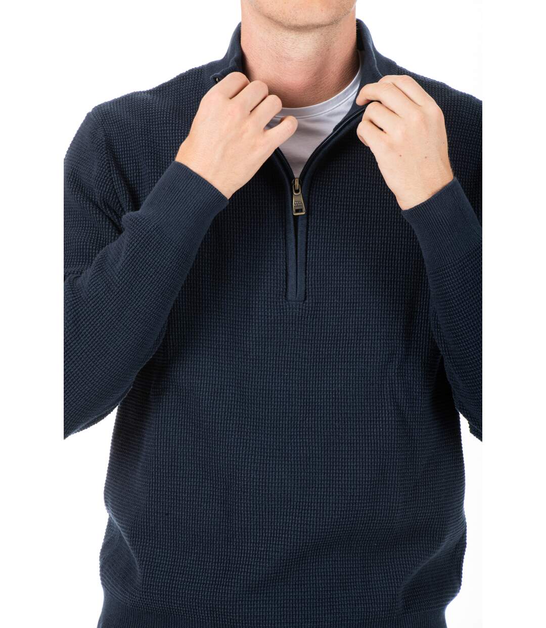 Pullover col camionneur zippé ENZO NOIR