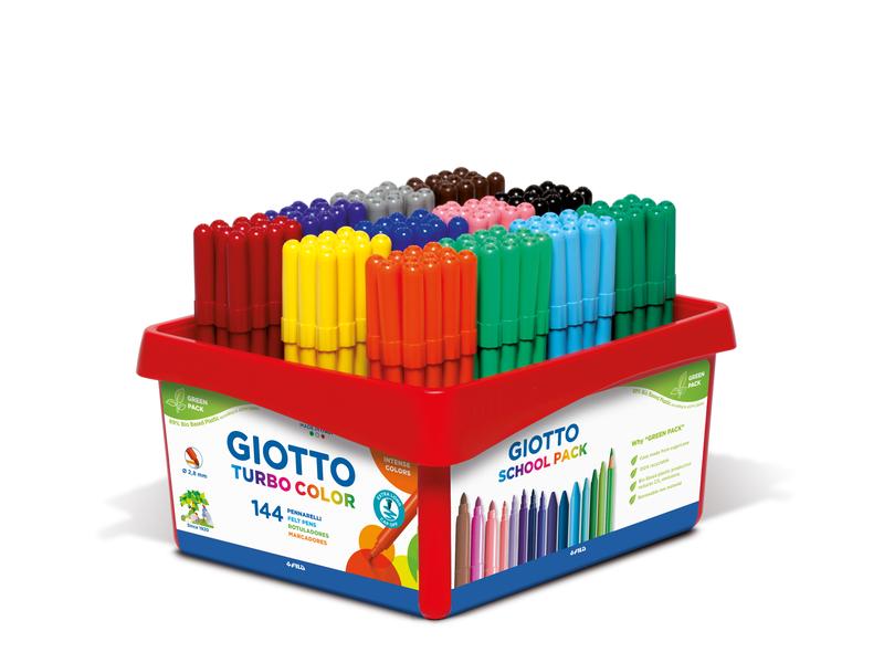 Giotto Filzstift Turbo Color Schulset 144 Stück Grosspackung Fasermaler