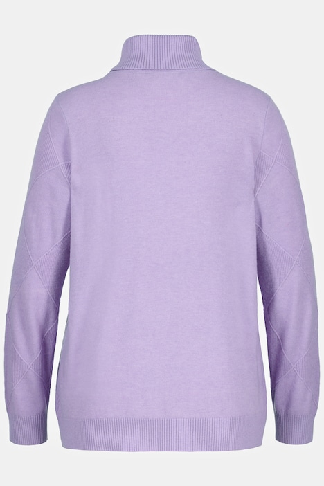 Pullover, Rhomben-Strukturmix, Rollkragen, Langarm