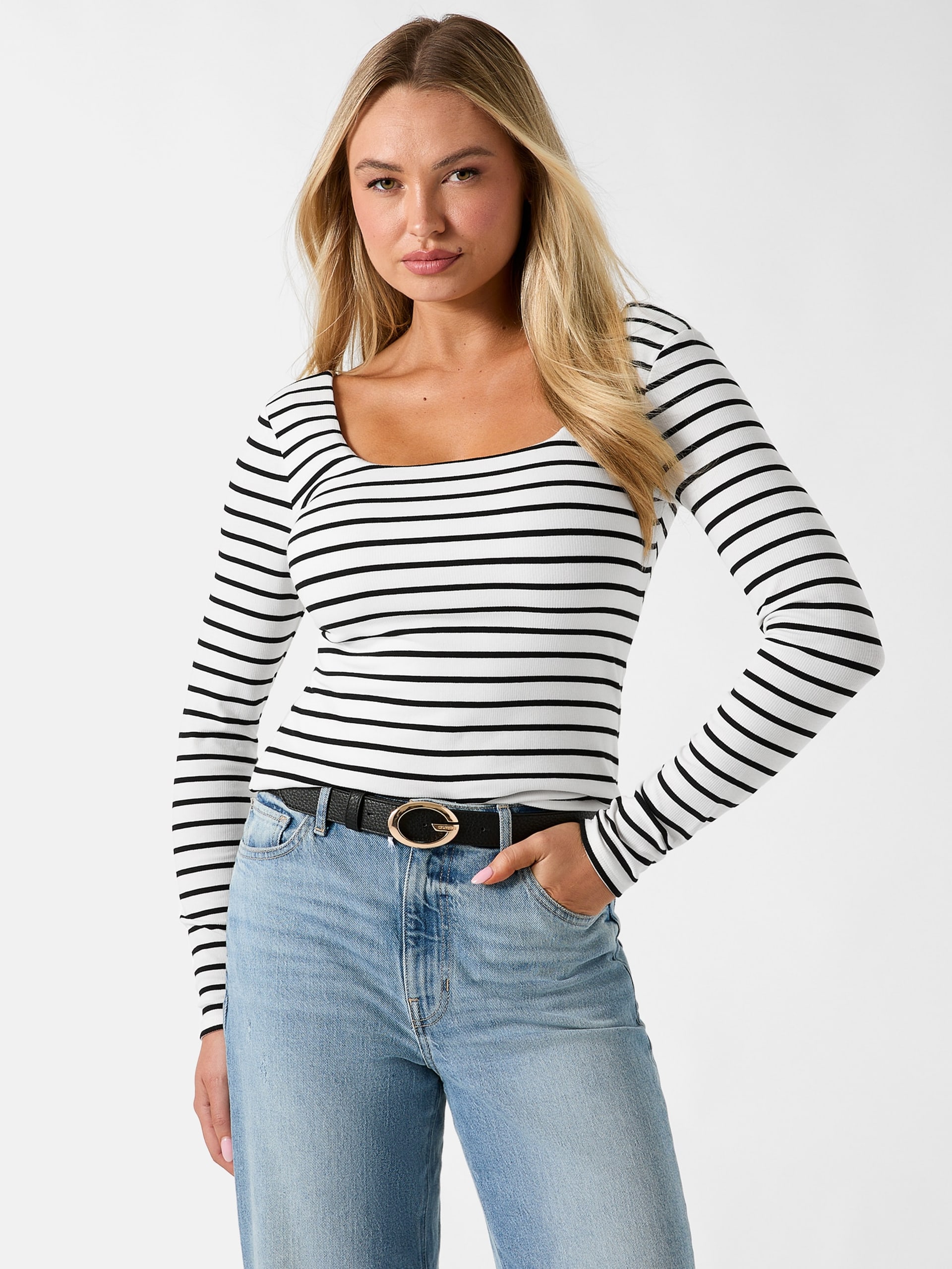Blusa listrada de corte justo