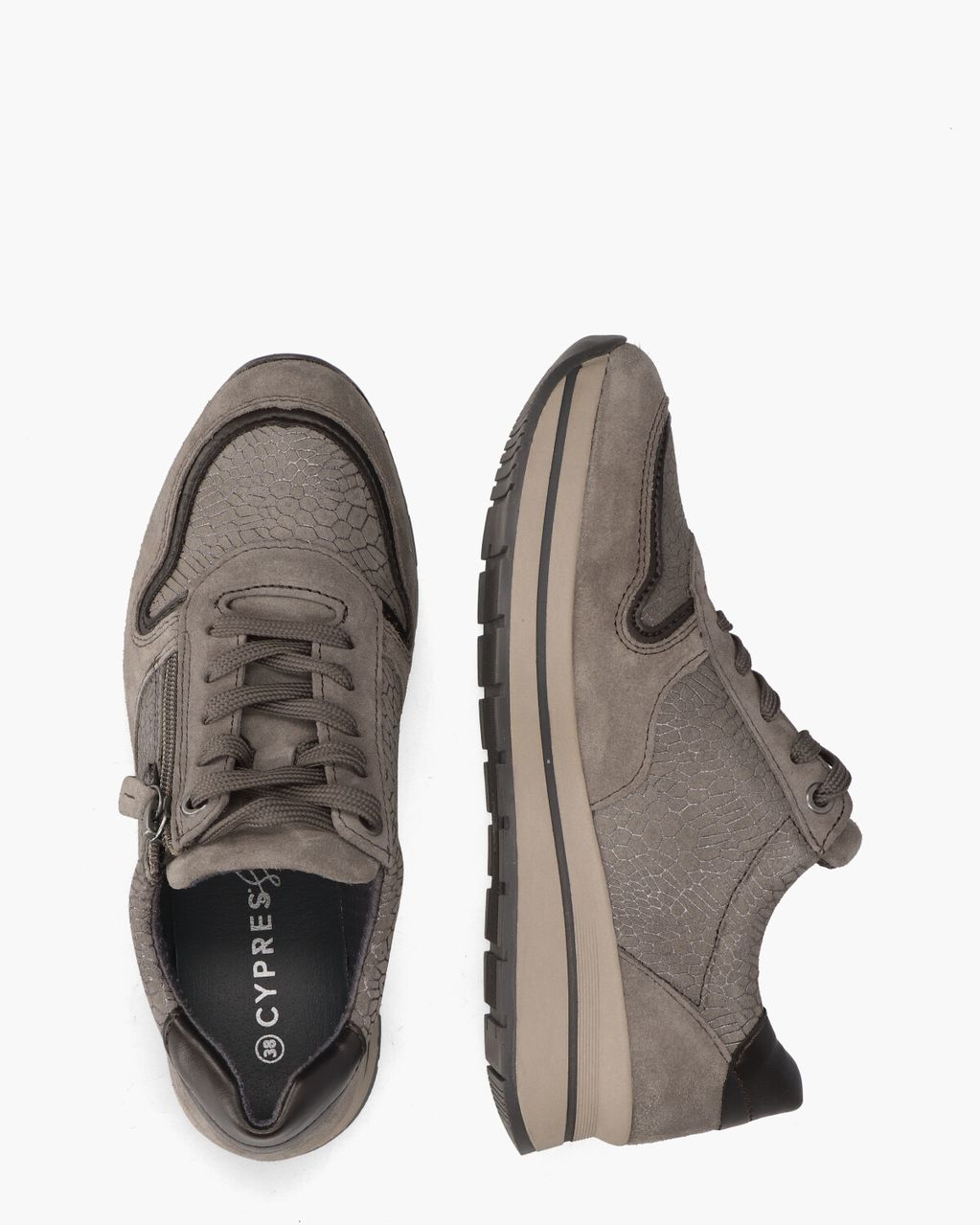 Cypres Vaya Taupe Damessneakers