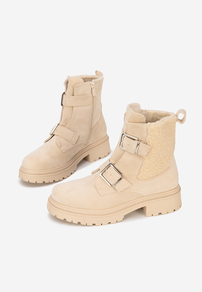 Bottines hautes femme beige Darisa