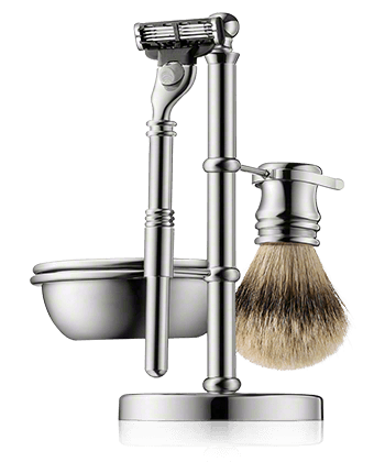 Golddachs Rasier-Sets Rasierset silber mit Dachs-Silberspitzen