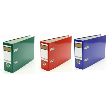 Livepac Office Ordner DIN A5, quer, 75 mm breit, 3 Stück je 1x in blau, grün und rot