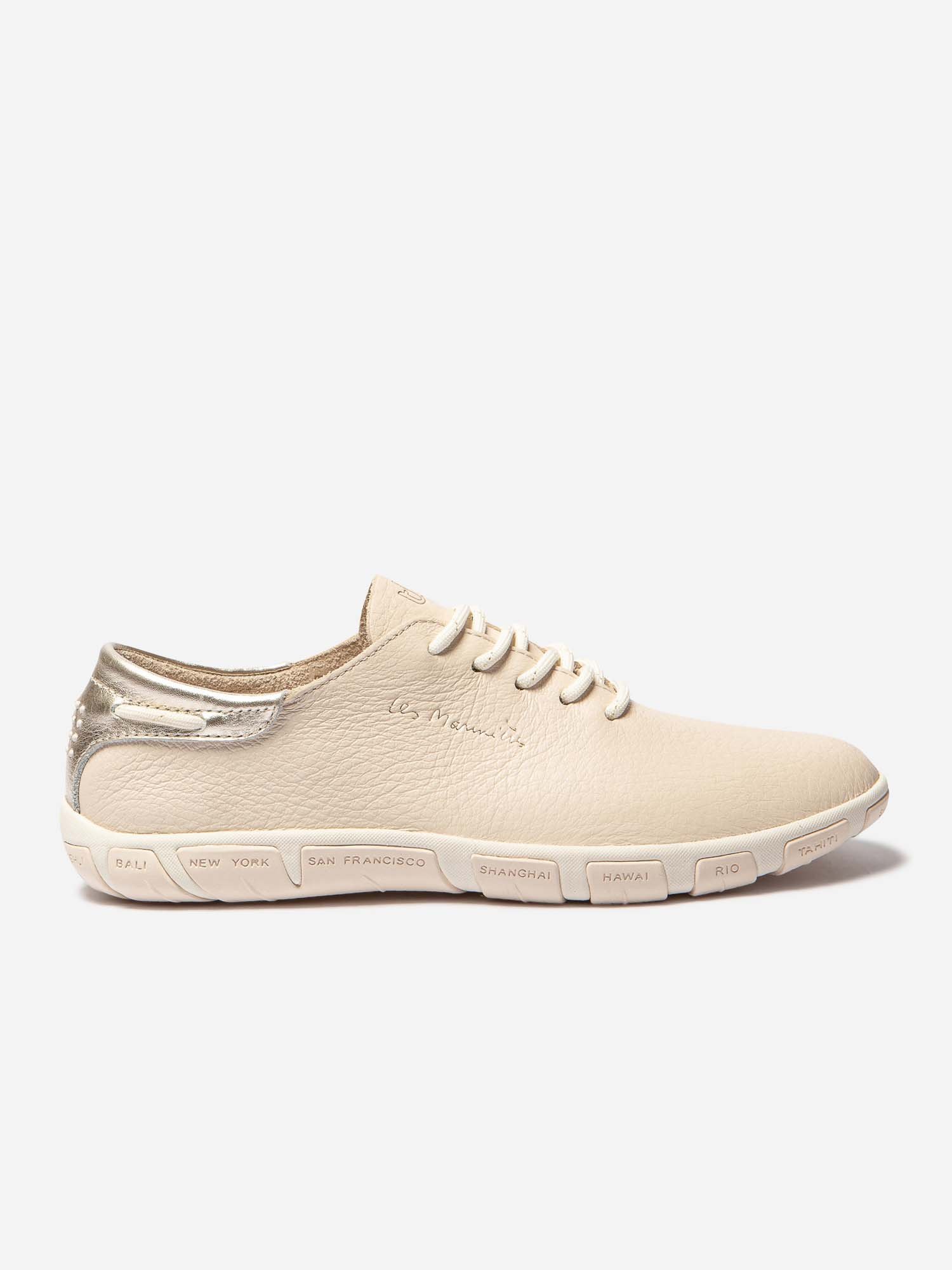 Tennis Femme Confort Cuir Beige