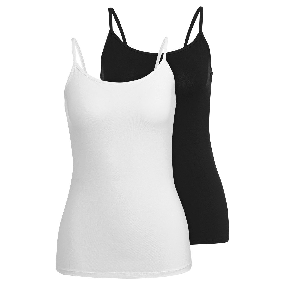 Gina Benotti 2 Damen Unterhemden im Set schwarz / creme