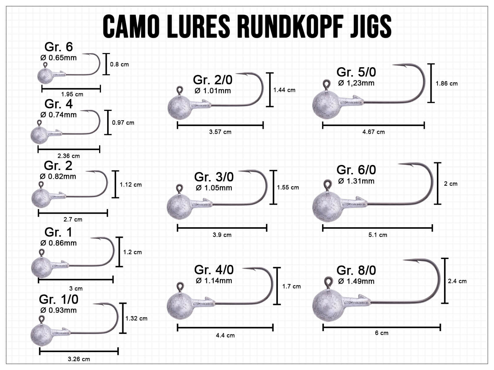 CAMO LURES Rundkopf Jigs Gr. 5/0 (7g)(CAMO Lures)