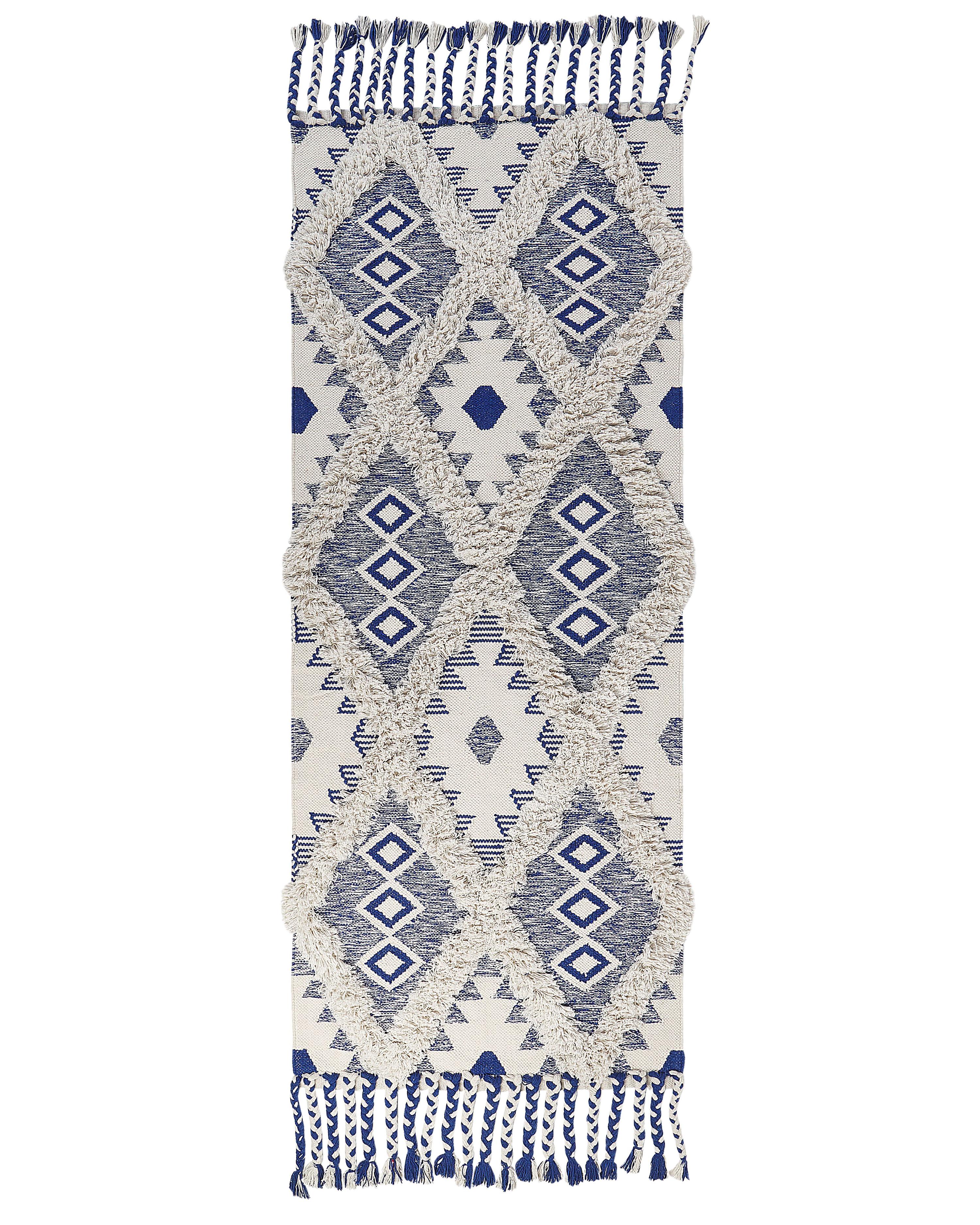 Vloerkleed MANAVGAT Lichtbeige 80 x 200 cm Katoen