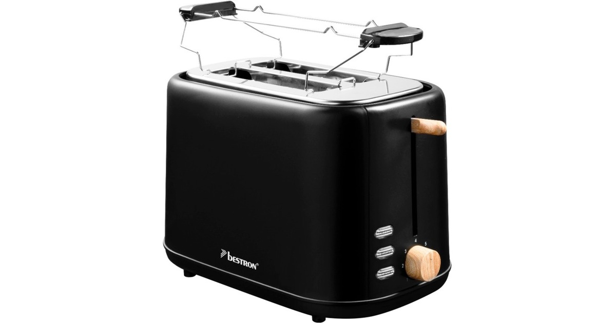 BestronATO850BW Broodrooster  (Zwart/houtkleur)