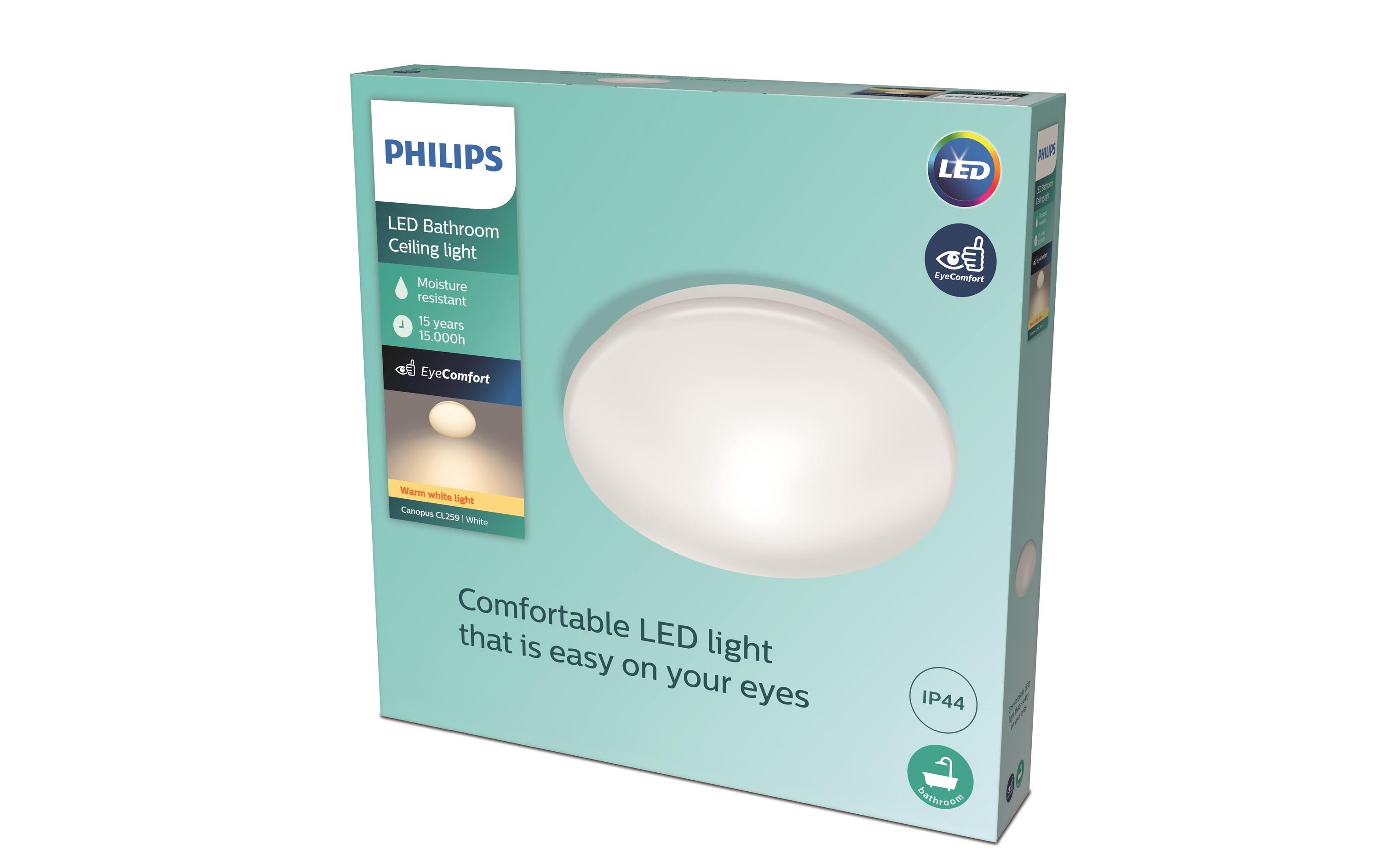 Deckenleuchte Canopus, 20W, 2700K, WeissLED Deckenlampe für eine sanfte Lichtverteilung