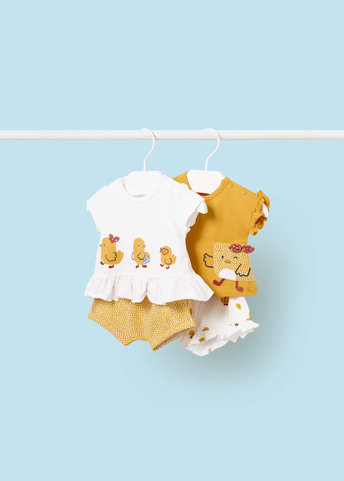 Conjunto de algodão Better Cotton para recém-nascido, 4 peças, rosa.