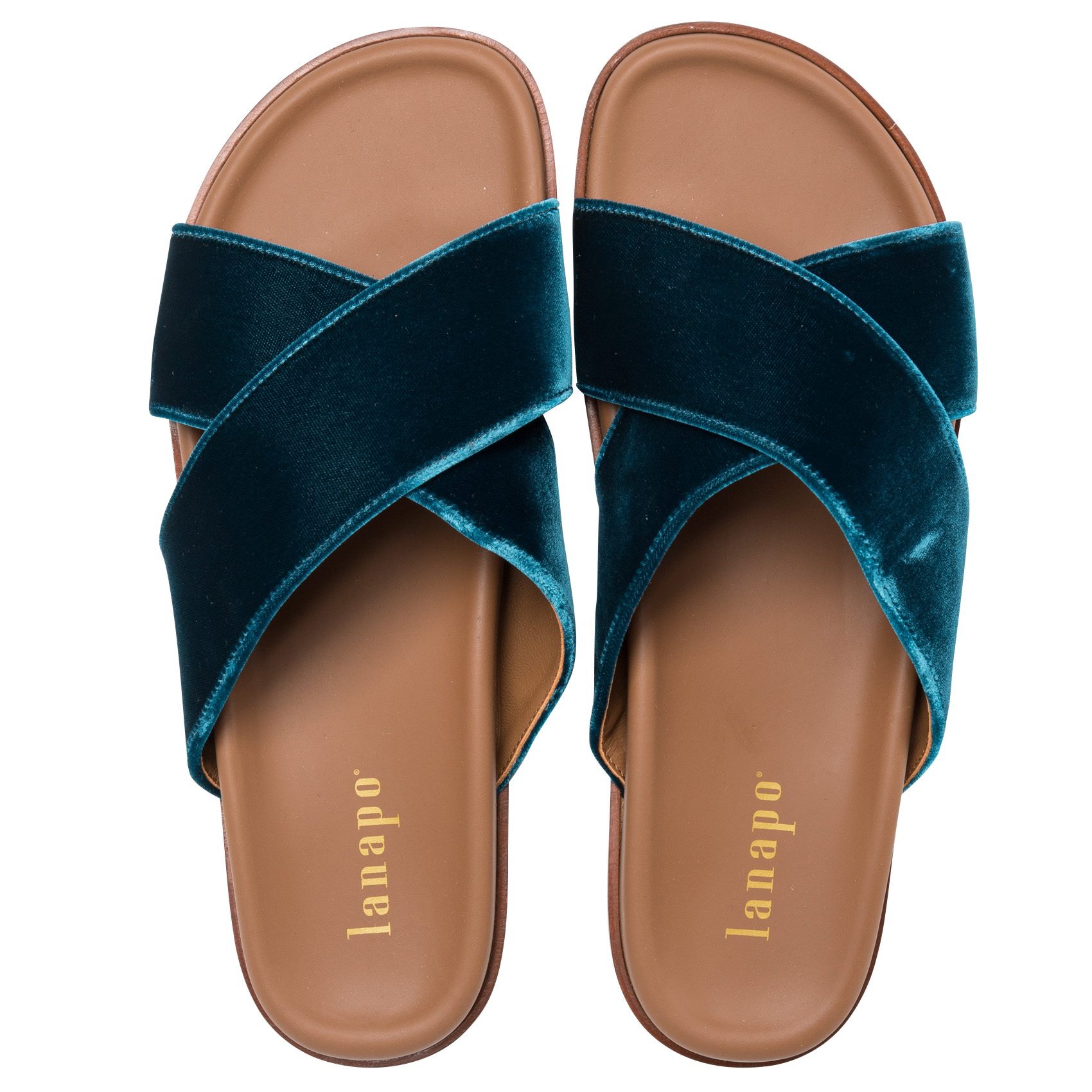 Mules en velours | Bleu