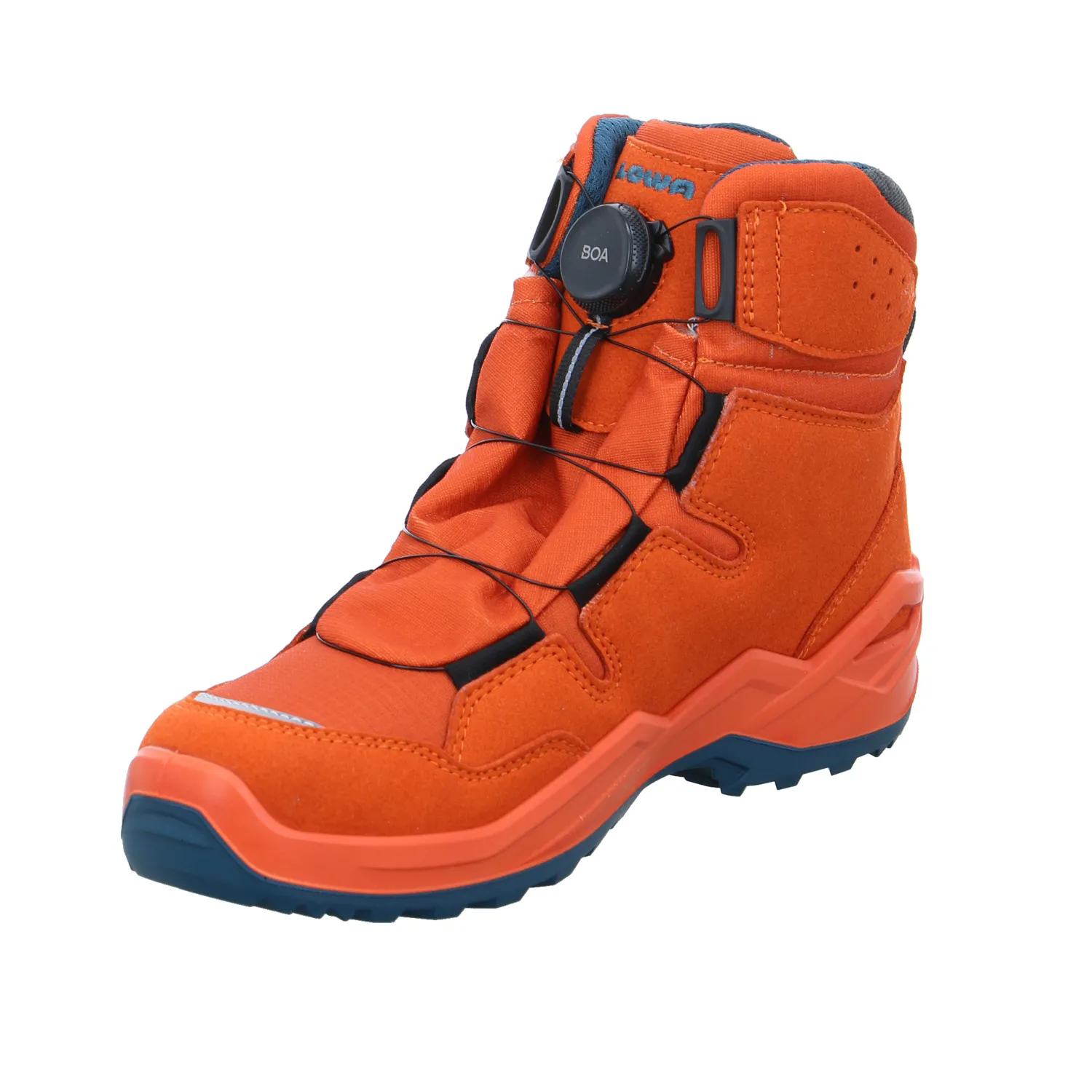 LOWA Jungen- Snowboot Membran Orange Textil  Winterstiefel