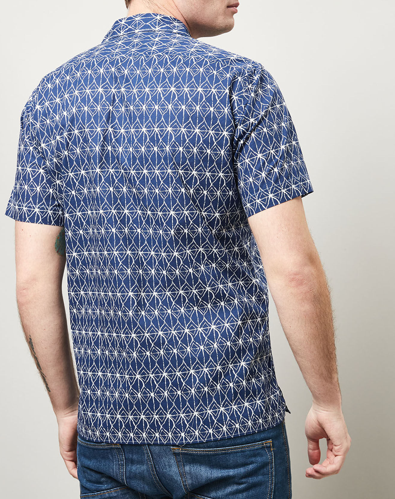 Hartford Chemise slim Slam imprimé bleu/blanc