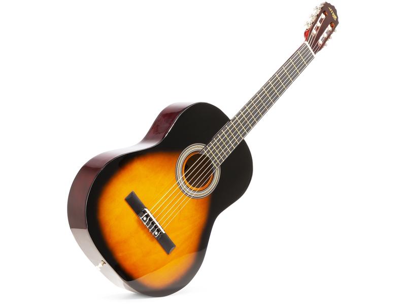 MAX Konzertgitarre SoloArt Set Sunburst Klassische Gitarre mit Zubehör