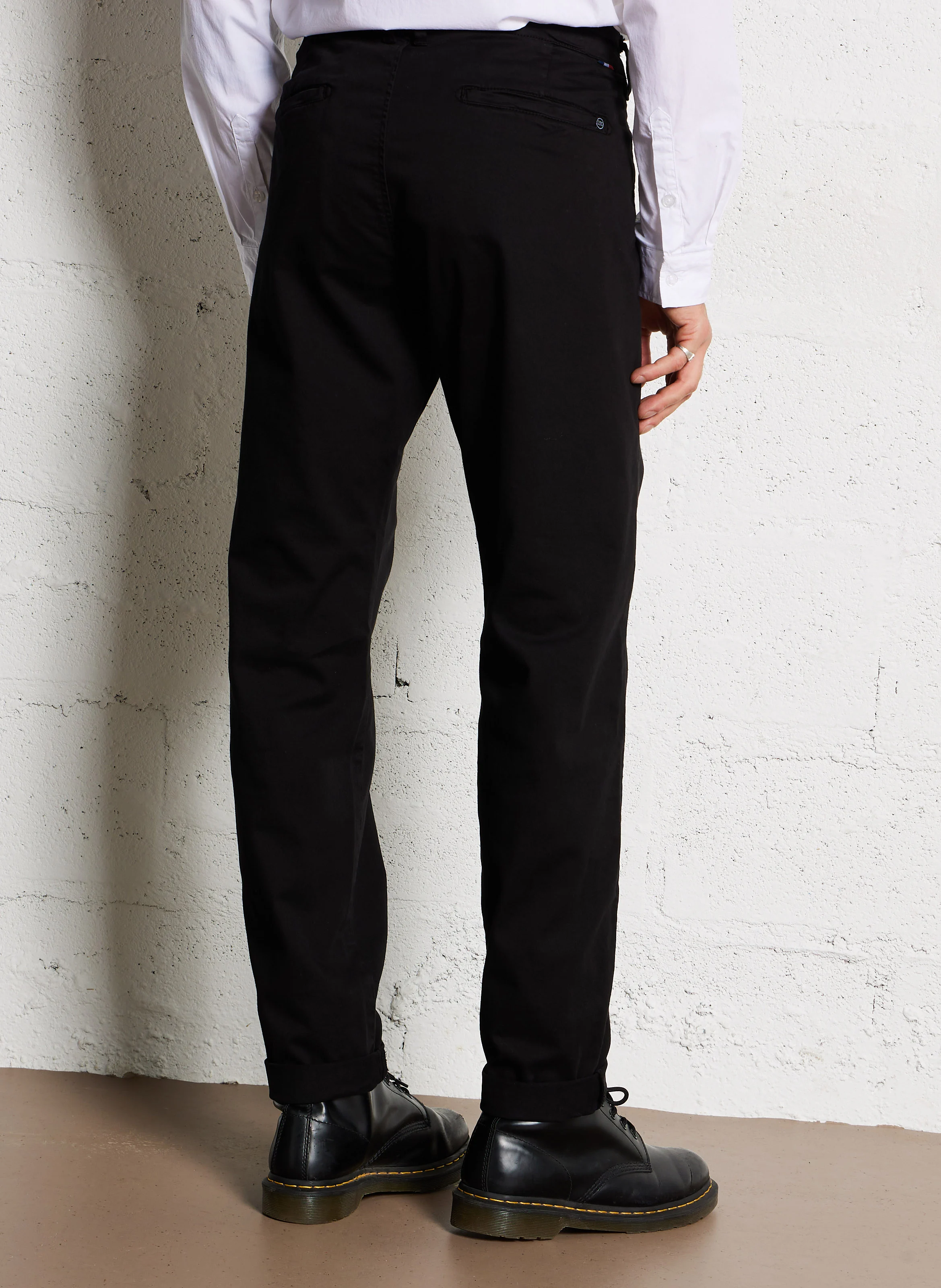 CESAR - Chino large en coton stretch | Noir