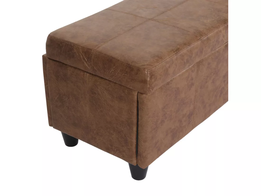 Coffre de rangement Kriens XXL, aspect daim