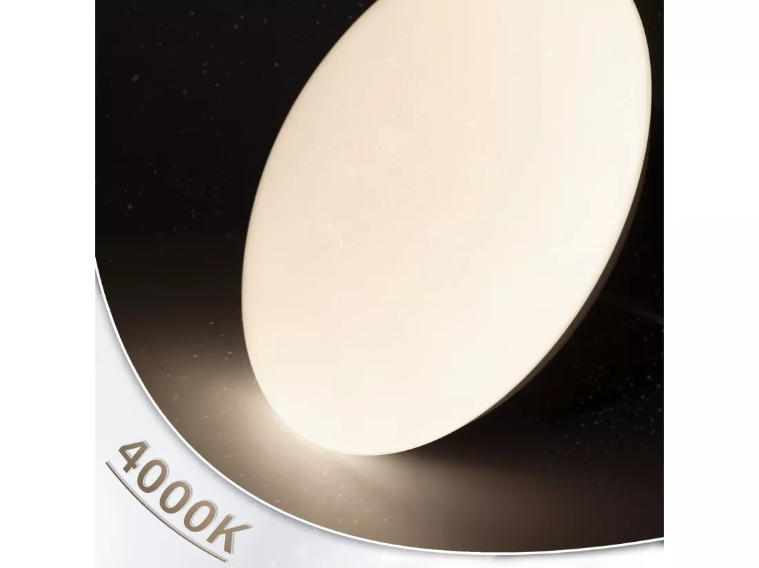 NETTLIFE Plafonnier LED Salon - Ø 16,5 cm, 4000 K, 5 W, Blanc Neutre, Couloir, Chambre Enfant