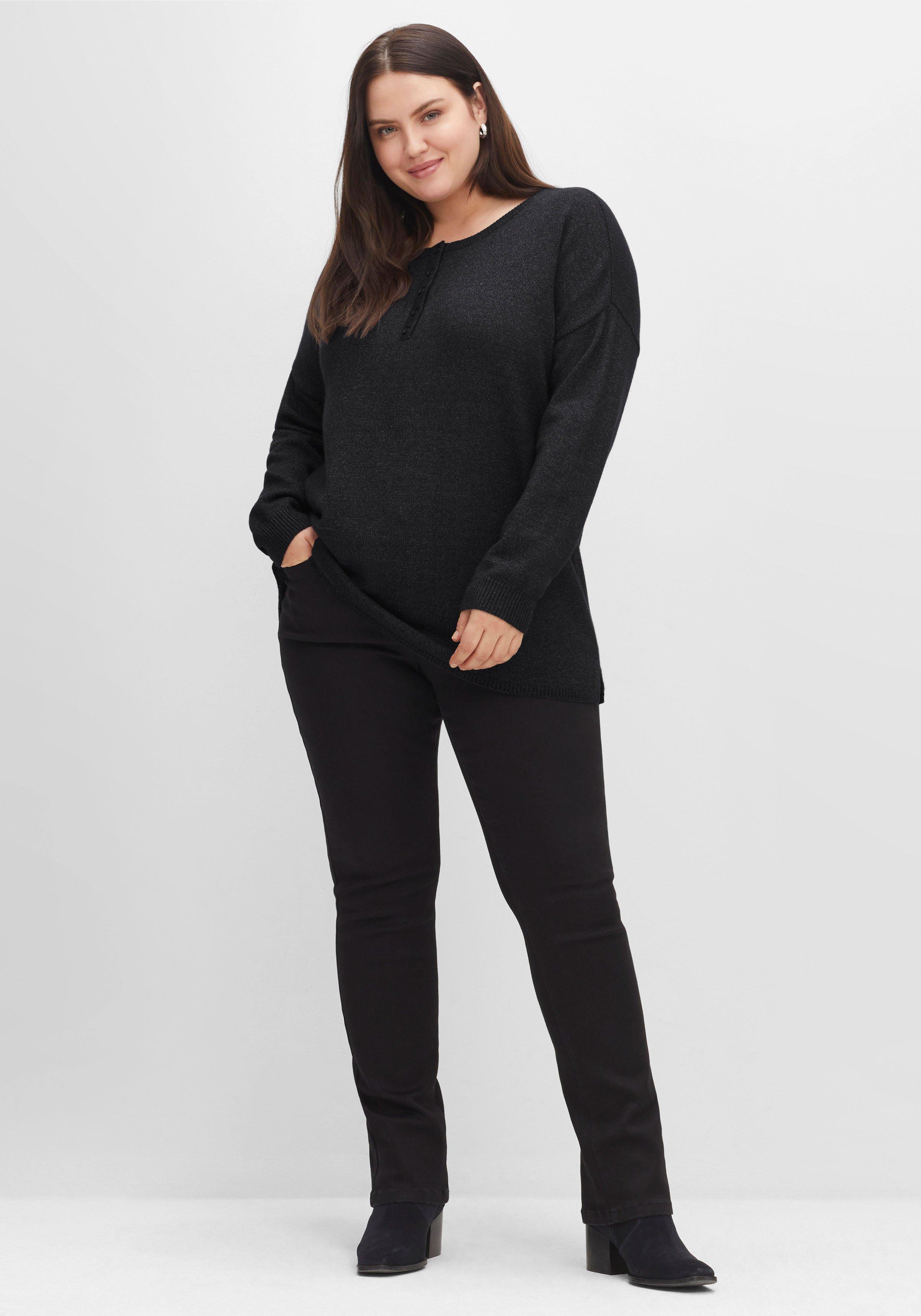 Strickpullover mit Knopfleiste, in warmer Qualität