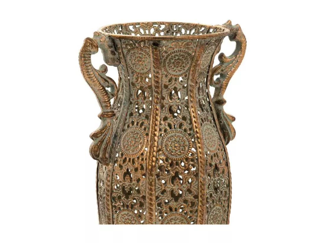 Vase en métal doré 15,5x11,5x34h