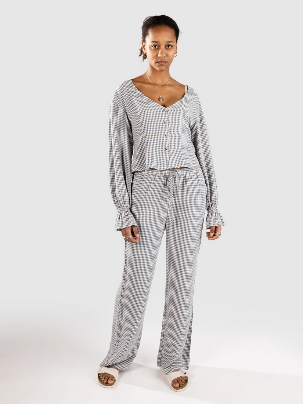 Brixton Hudson Lounge Pants azure blue gingham