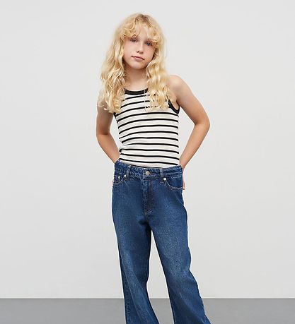 Mads Nørgaard Tanktop - Rib - Carinila - Vanilla Ice/Schwarz