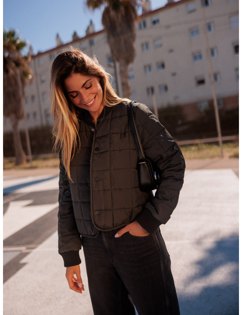 RAINS BOMBERS FEMME LINER JACKET W1T1 NOIR
