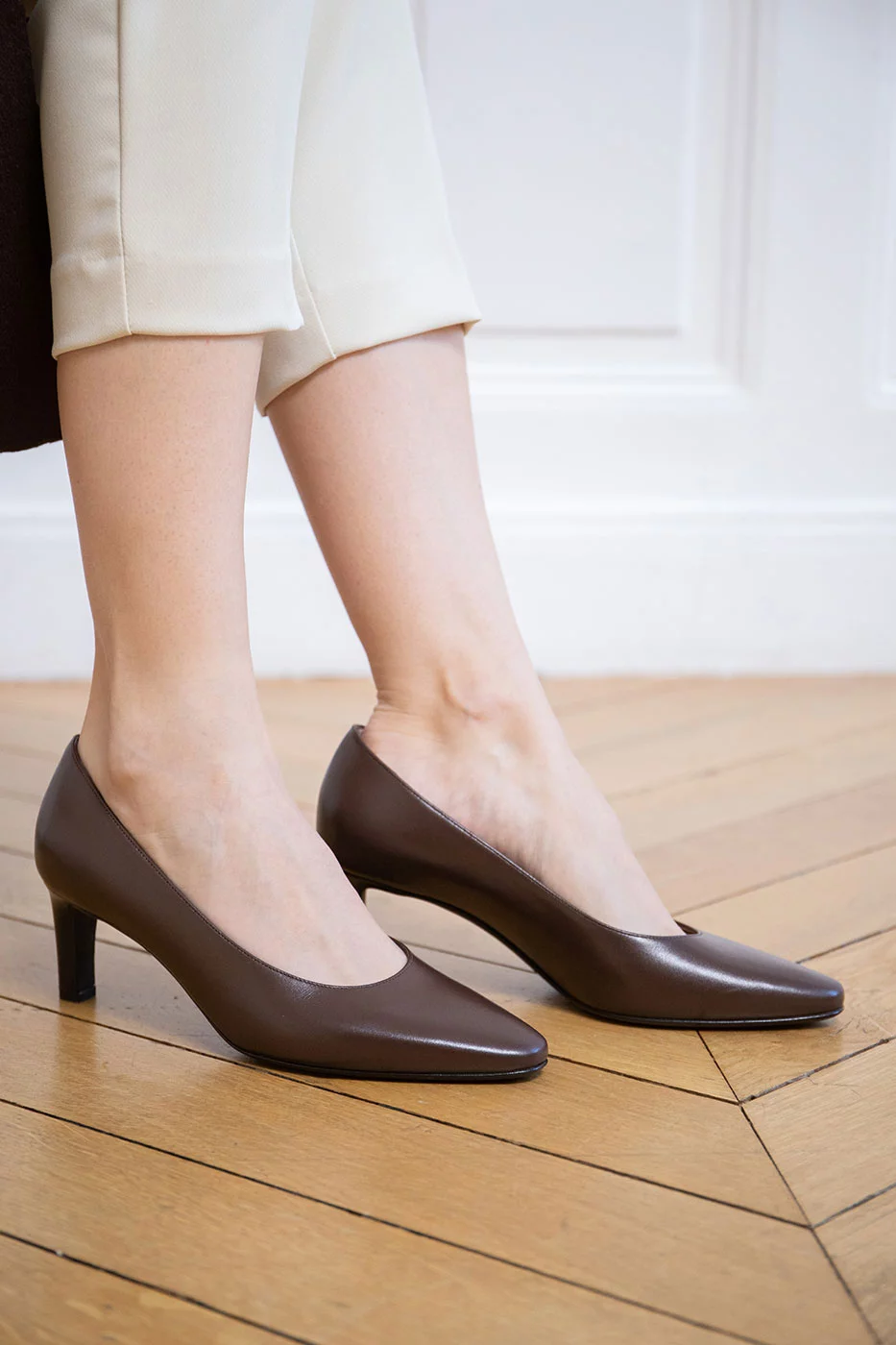 ESCARPIN PARIS CUIR  MARRON