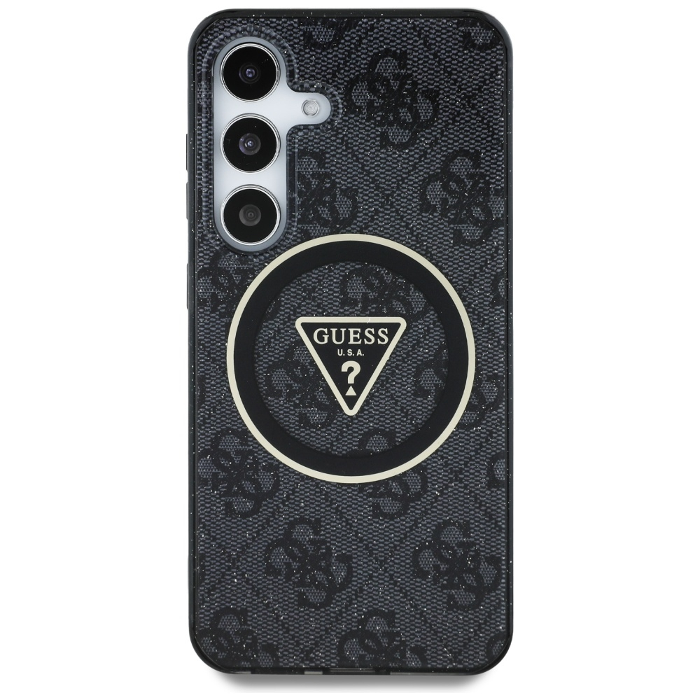 Samsung Galaxy S25 Hardcase Hülle 4G Glitter Triangle Buttons MagSafe-Modul (GUHMS25SHG4PRTGK) - Schwarz