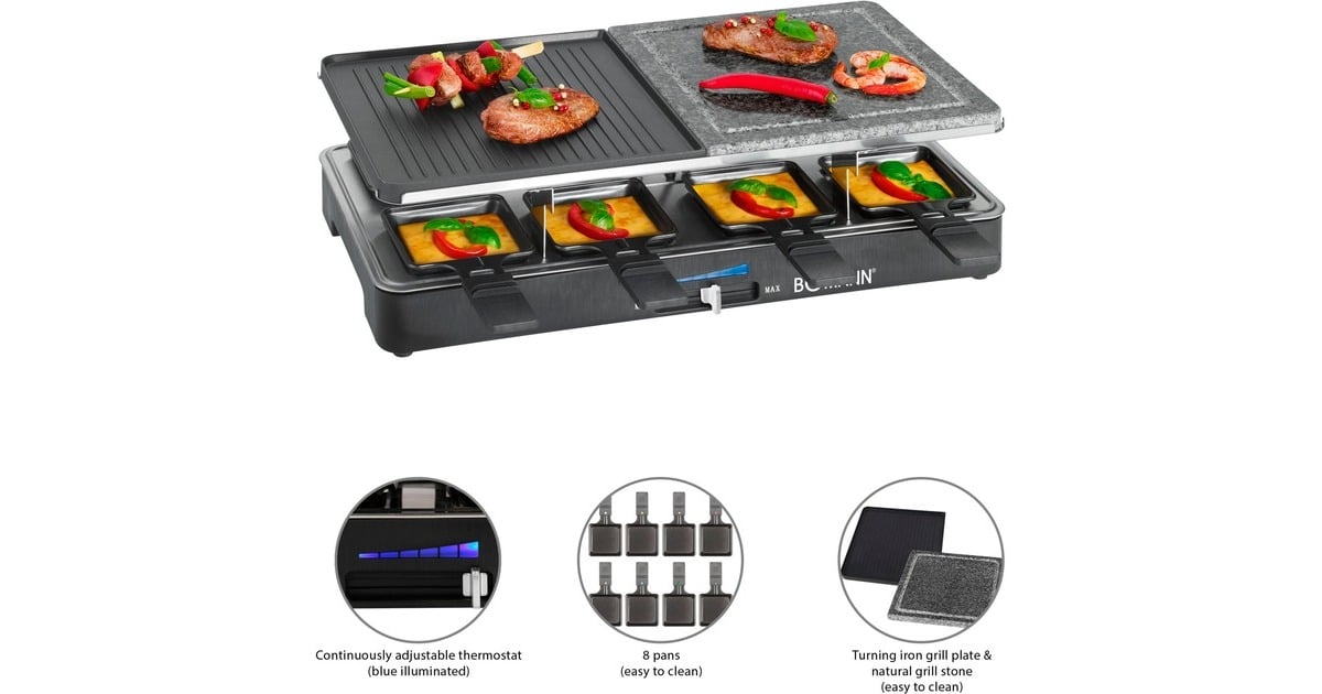 BomannRG 2279 CB 2-in-1 Raclette-Grill gourmetstel  (Antraciet)